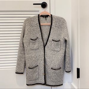 RARE Maje Misa Chain Metalic Knit Cardigan